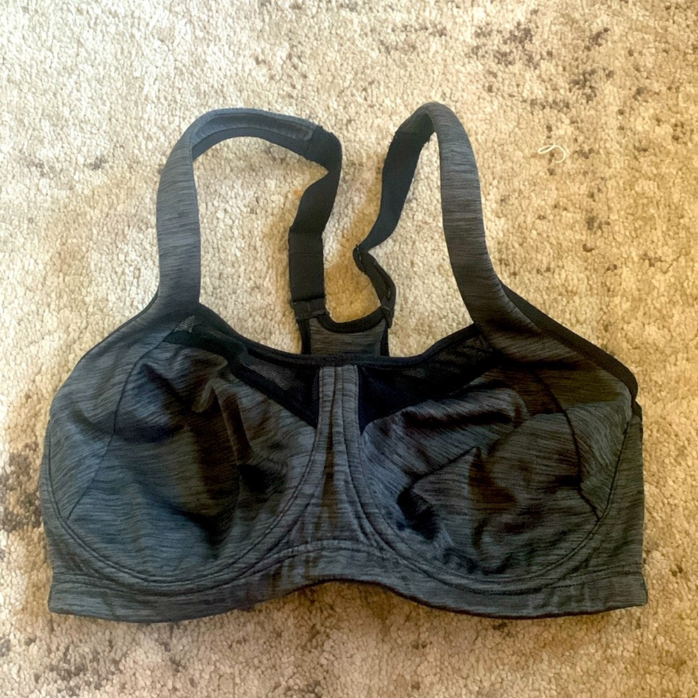 Syrokan black gray underwire sports bra size 32d